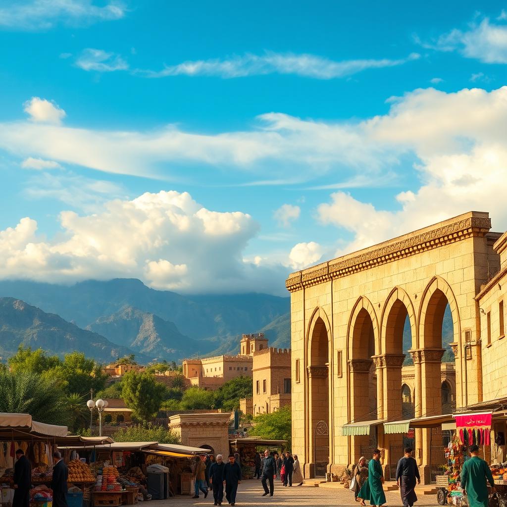 A captivating landscape of Daraa, Syria, showcasing the ancient architecture and rich history of the region