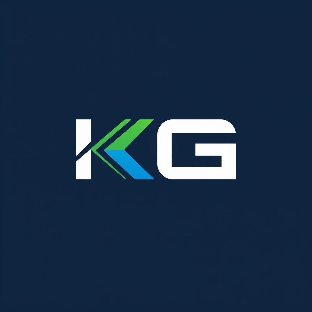 A stylish and modern logo design for a brand named 'KG'