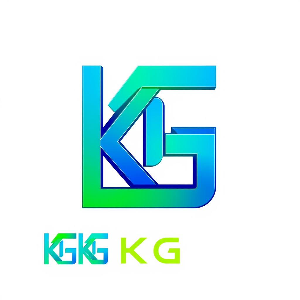 A modern and sleek logo design for 'KG', featuring bold, geometric typography