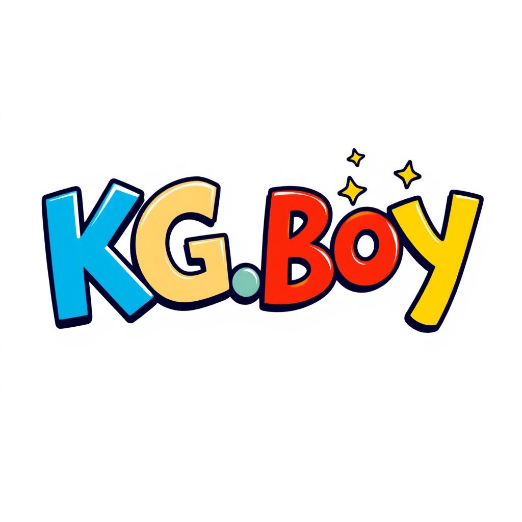 A bold and vibrant text design featuring the letters 'KG