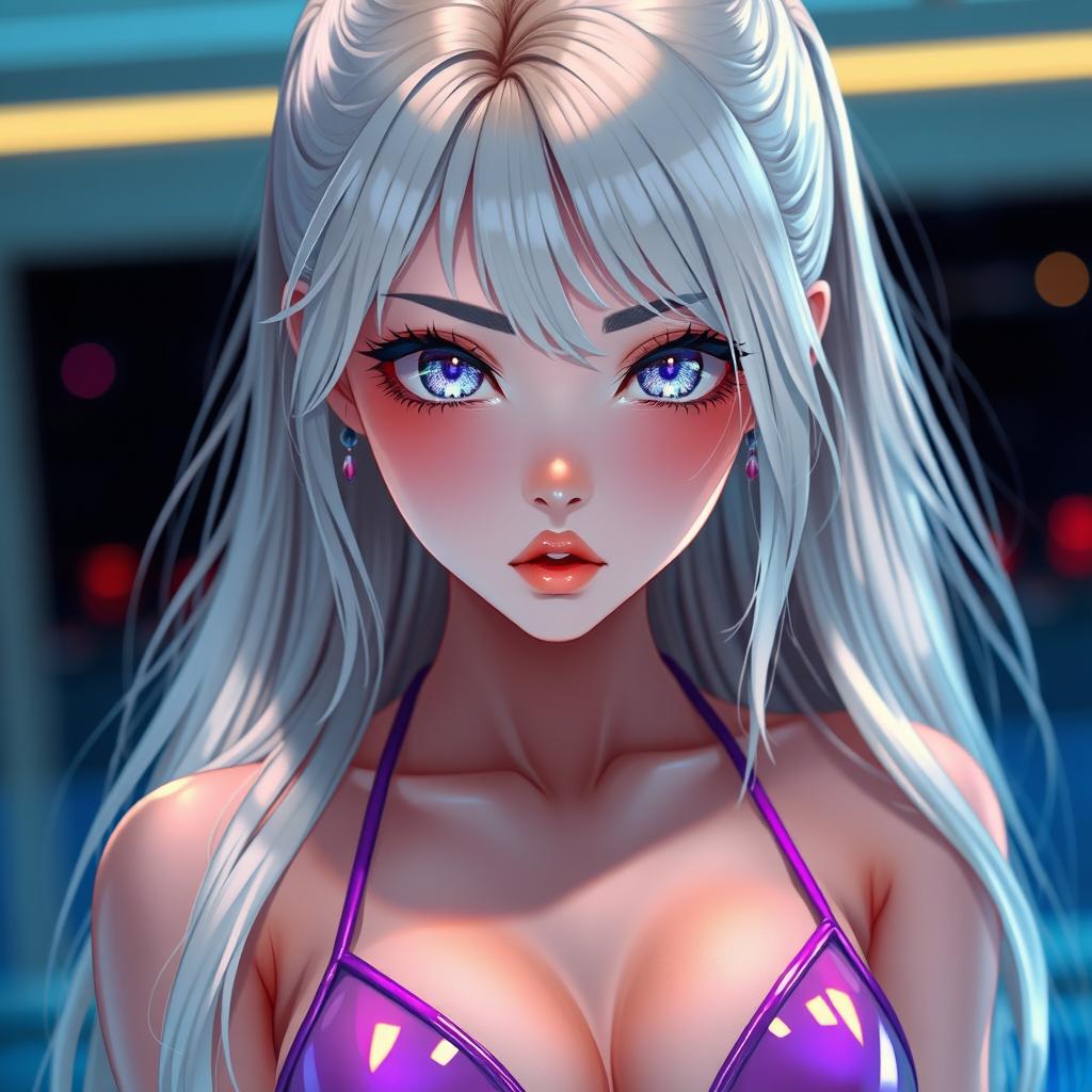 A stunningly beautiful anime girl with highly realistic features