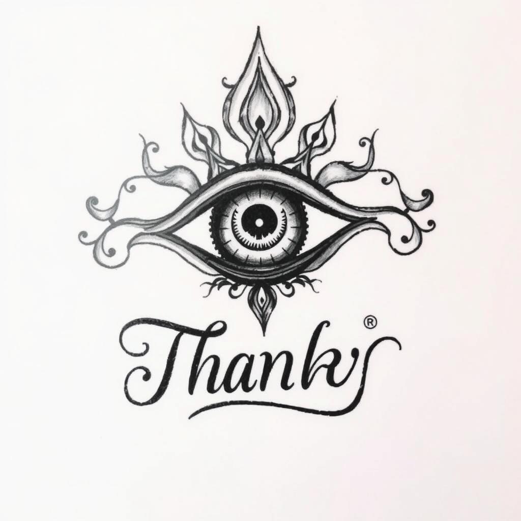 A beautifully crafted tattoo drawing of the Buddhist Eye, also known as the Eye of Buddha, designed with intricate detailing that reflects traditional Buddhist motifs