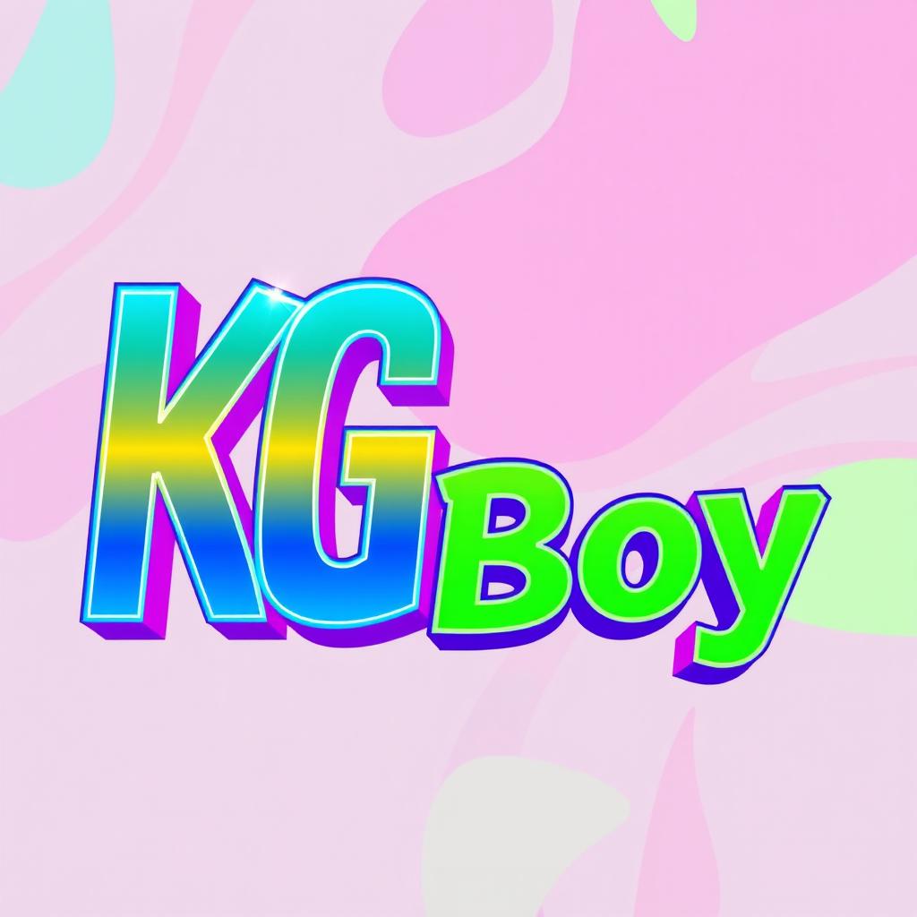 A vibrant and modern text design featuring the phrase 'KG Boy' in bold, stylish typography