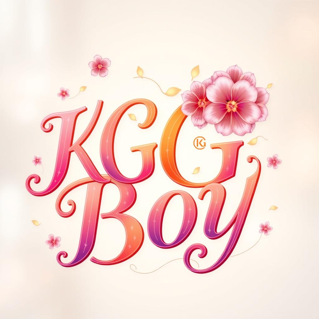 The phrase 'KG Boy' written in beautiful, elegant letters with an artistic flair