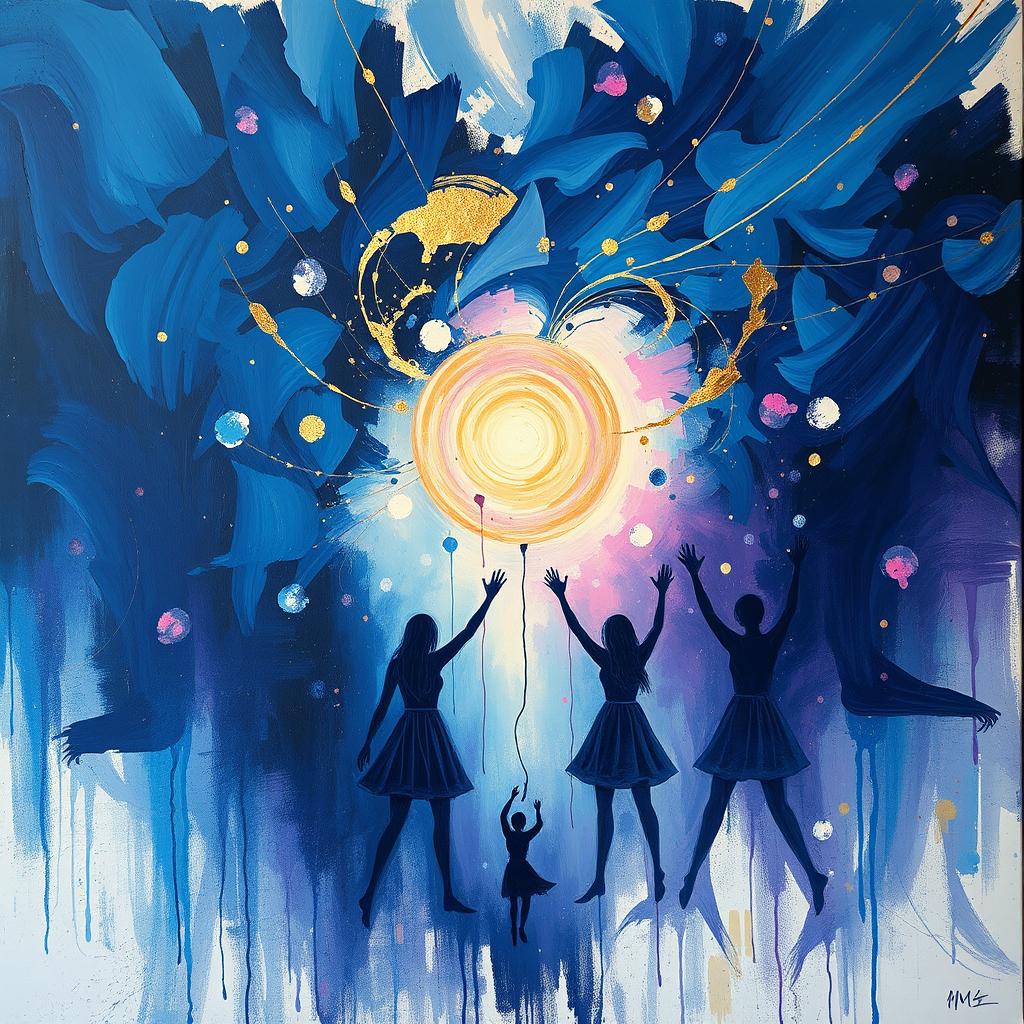 An emotive abstract artwork that encapsulates feelings of feminine energy alongside a sense of loss and despair