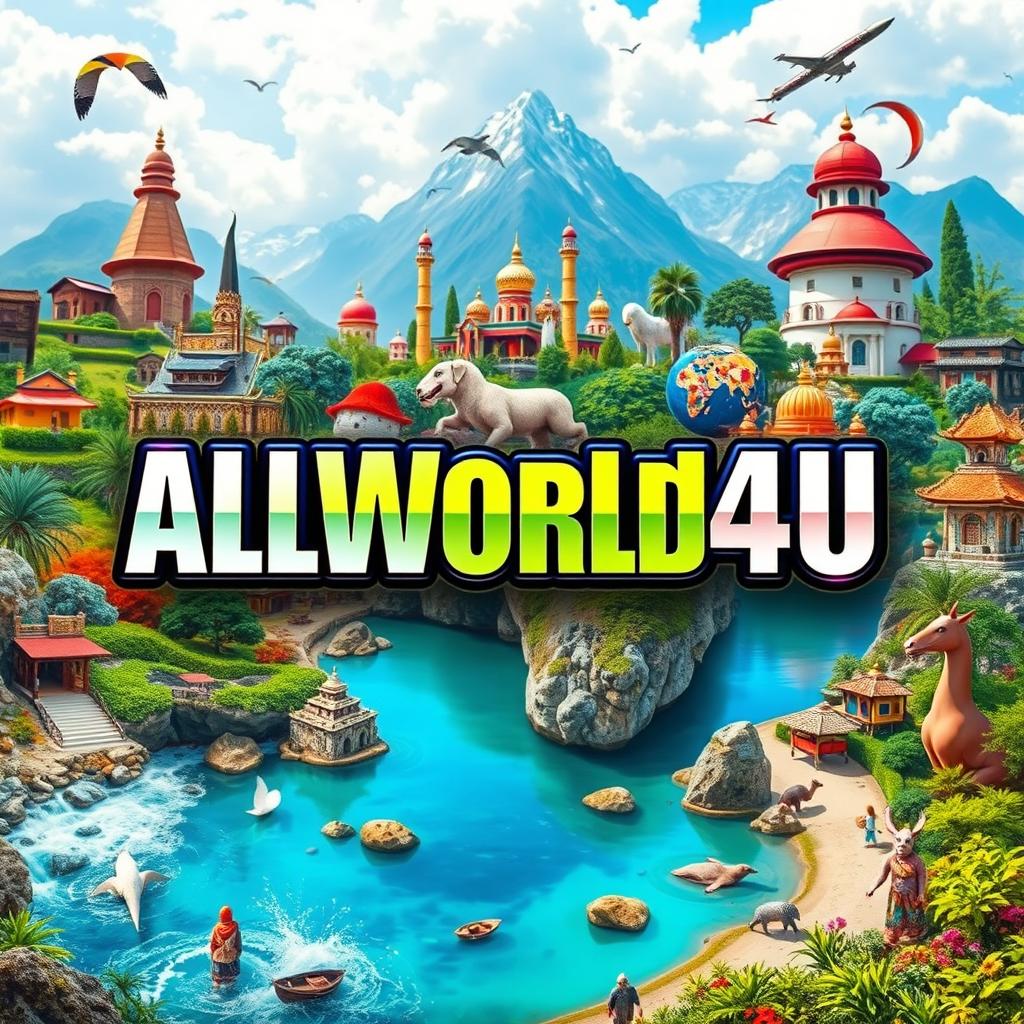 A realistic YouTube thumbnail design featuring the theme 'ALLWORLD4U'