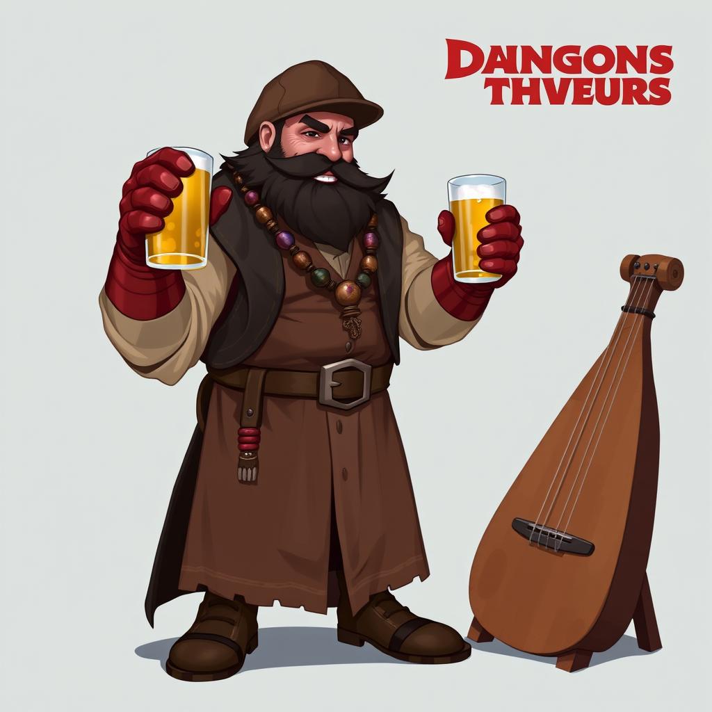 A Dungeons & Dragons character design featuring a bouncer monk