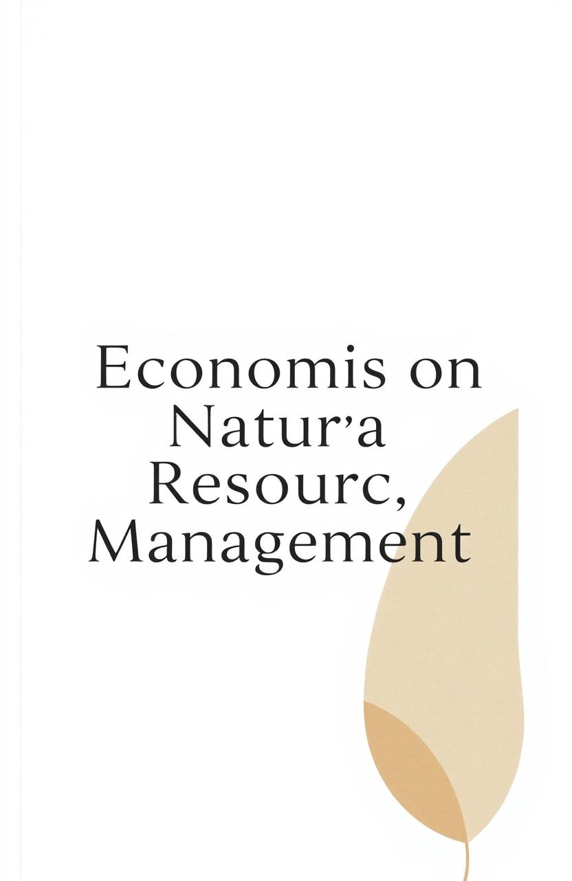 A minimalist book cover design for an educational guide on the economics of natural resource management, featuring simple geometric shapes and a muted color palette