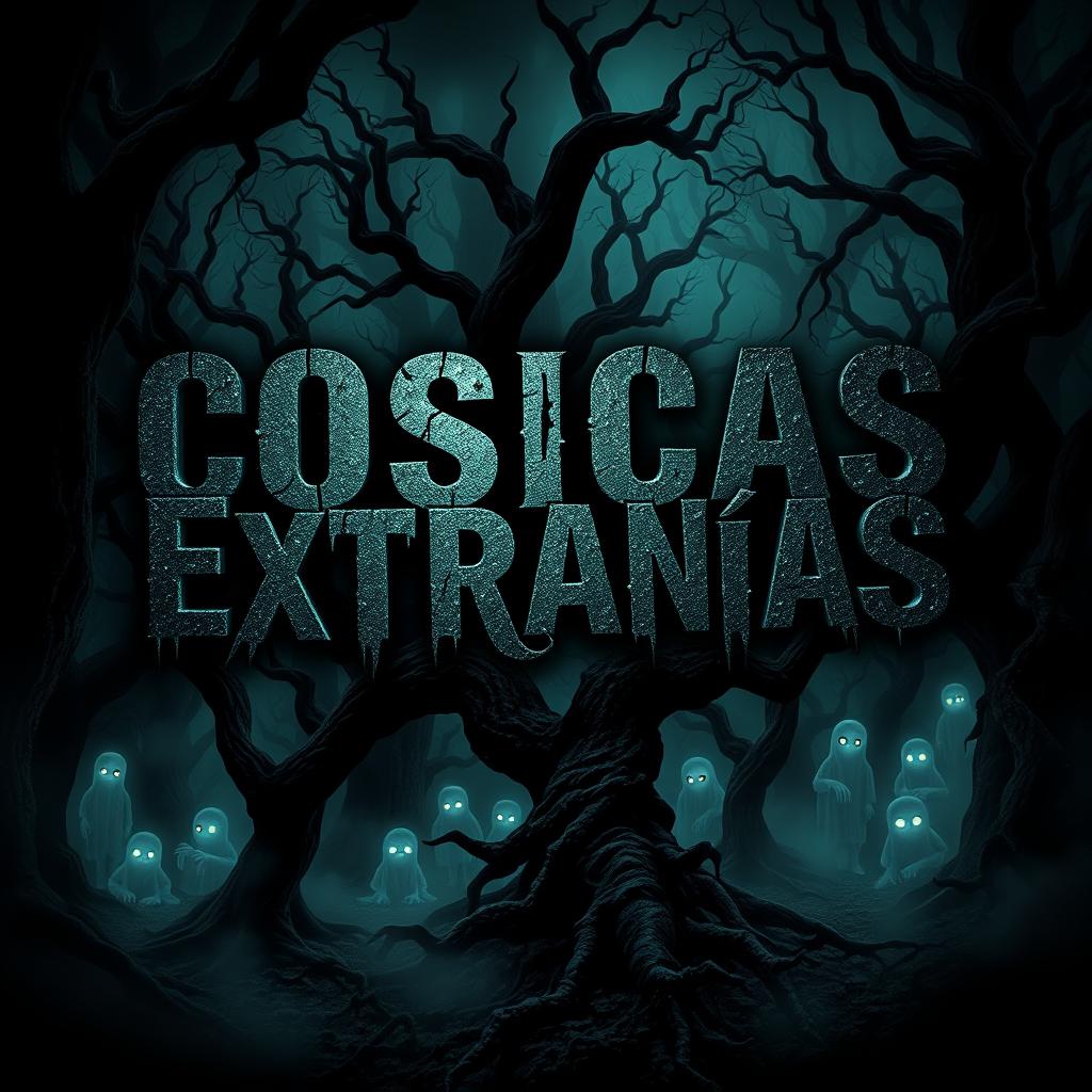A spooky and atmospheric movie poster for 'Cosicas Extrañas' that creates a sense of fear and intrigue