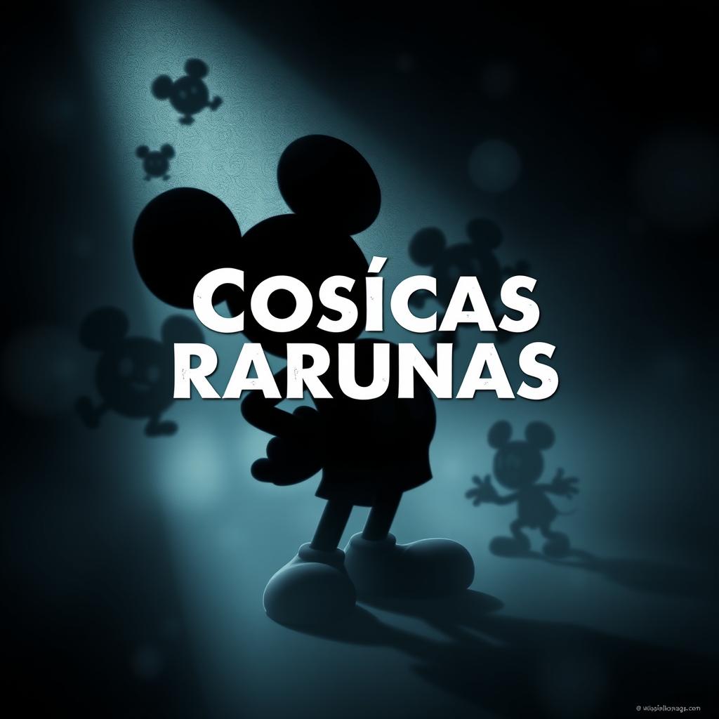 A captivating movie poster featuring the title 'Cosicas Rarunas' designed with a shadowy aesthetic