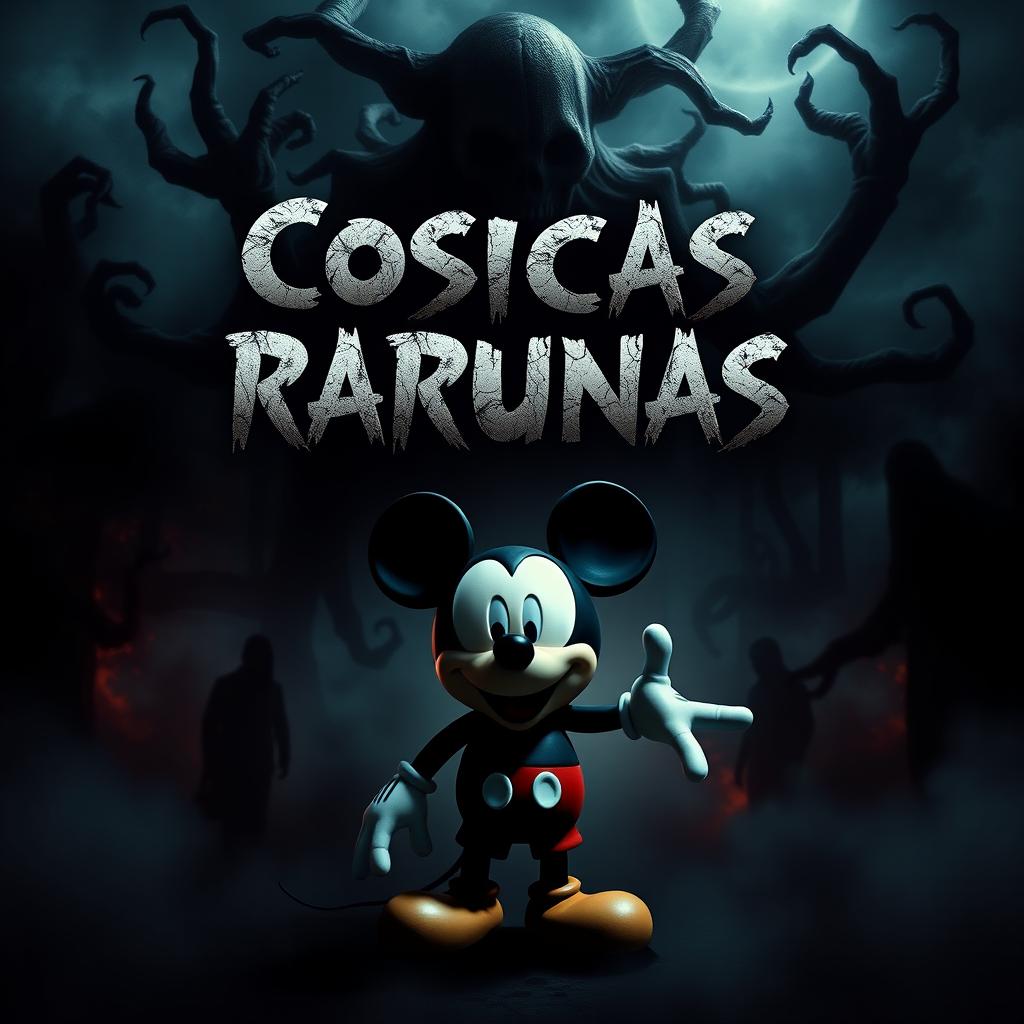 A compelling horror movie poster that features the title 'Cosicas Rarunas'