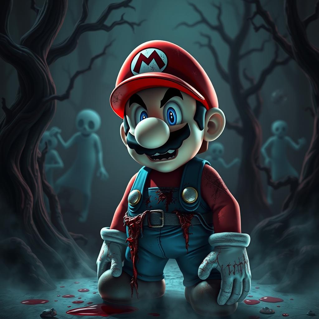 A terrifying reimagining of Super Mario in a horror-themed scenario
