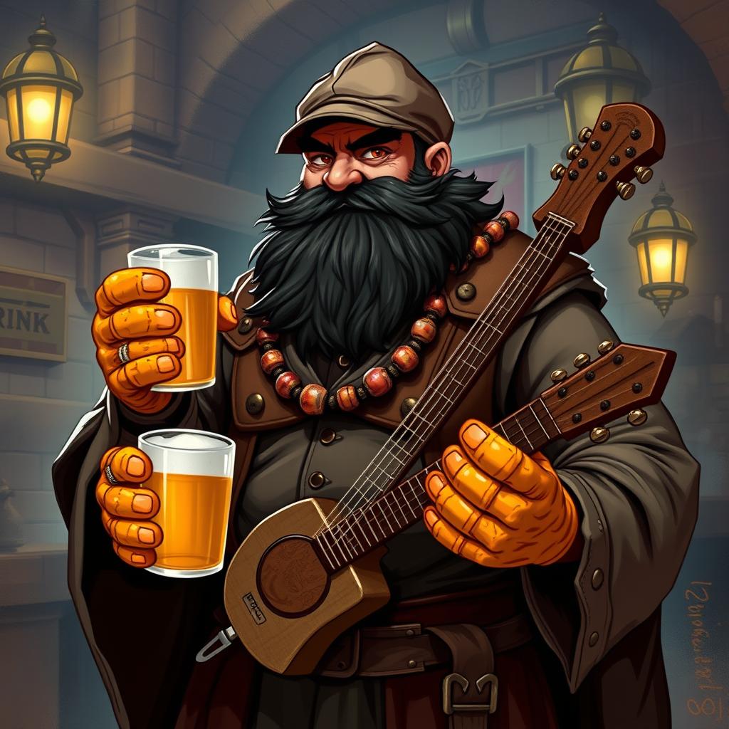 A bouncer-monk character in a vibrant Dungeons and Dragons setting, showcasing a muscular build