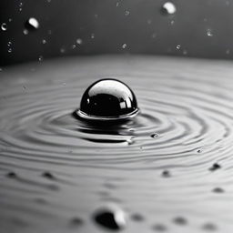 A black and white album cover presenting a bullet sinking through the water, glistening droplets following its path, all portrayed in dramatic high-contrast monochrome.