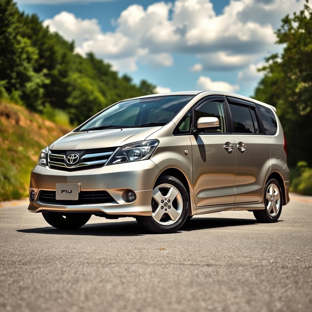 A detailed, high-resolution image of a 2005 Toyota Verso parked in a scenic outdoor setting