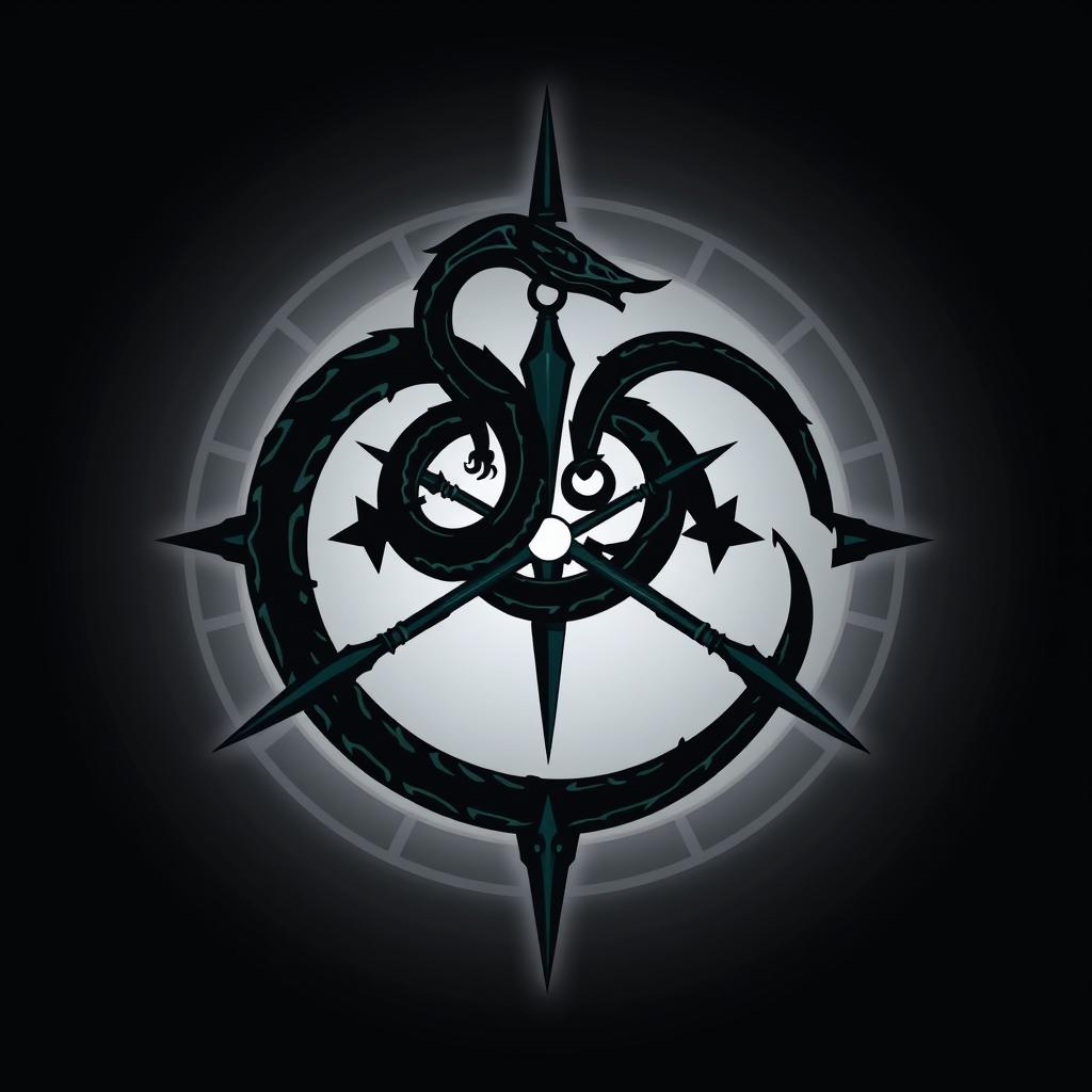 A unique and intricate symbol representing an assassin crew named 'Ouroboros Paradox'