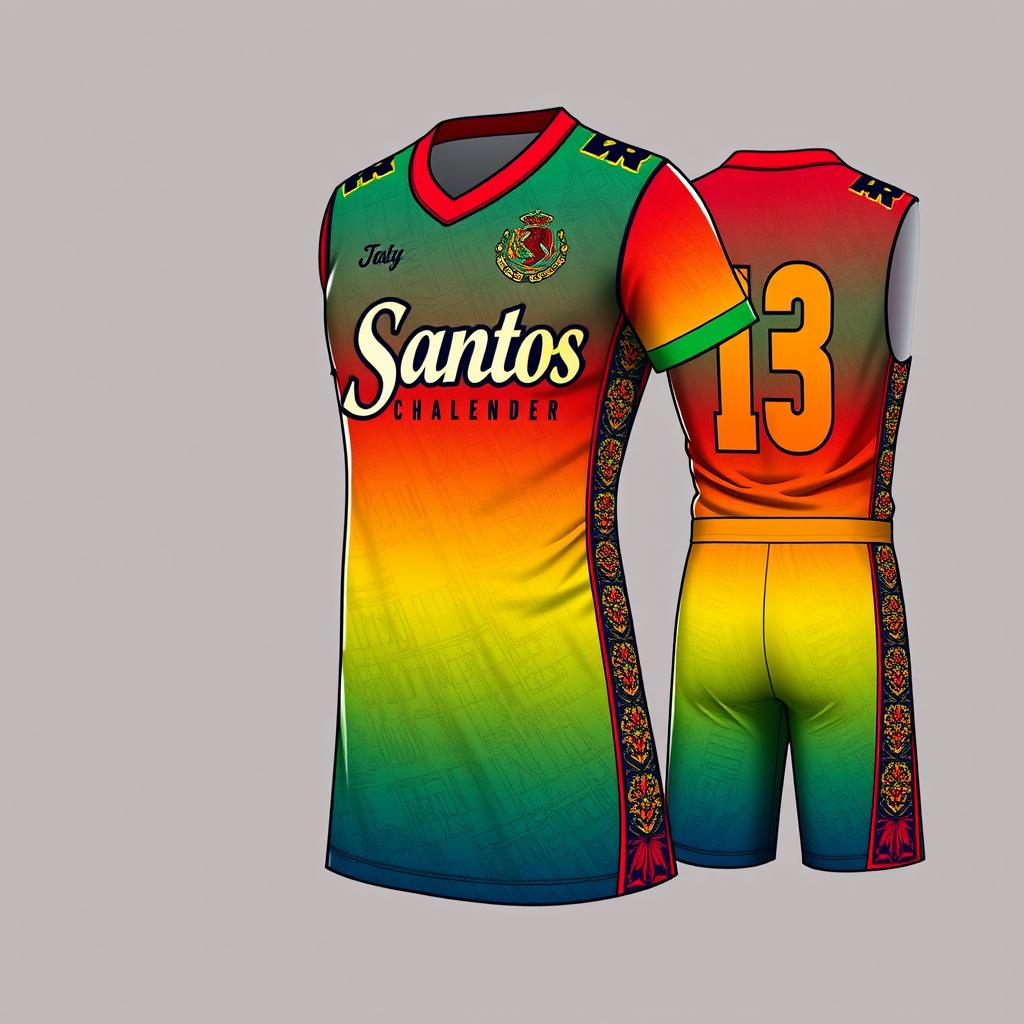 A detailed design of a sports uniform featuring unique Mayan calendar shading