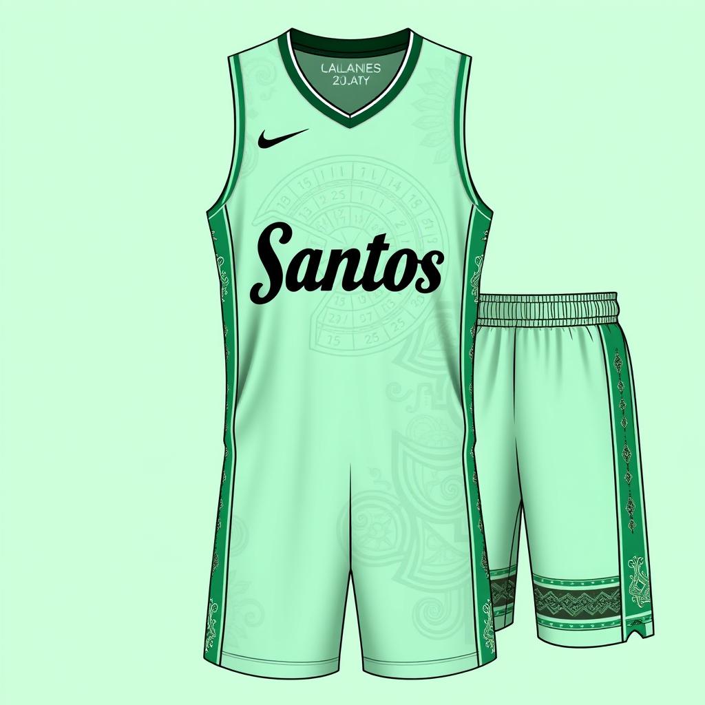 A stylish basketball uniform featuring a mint green color scheme