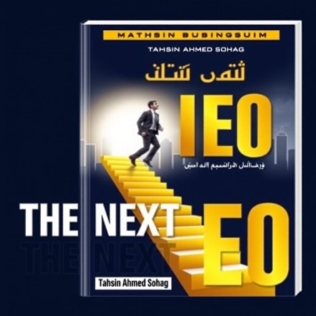 Design a high-quality, premium book cover for a leadership and success book titled 'আপনিই হবেন – The Next CEO' by Tahsin Ahmed Sohag