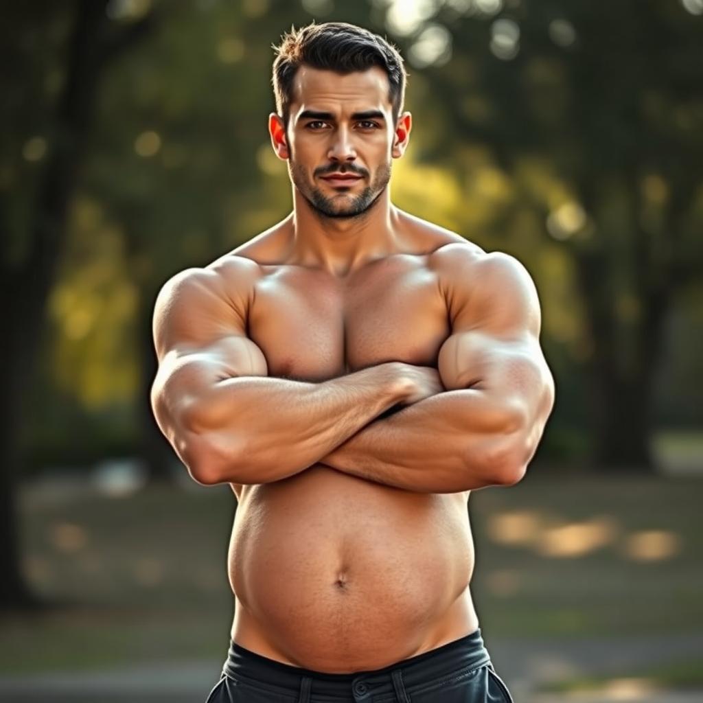 Celebrating Unique Masculinity: A Striking Image of a Pregnant Man