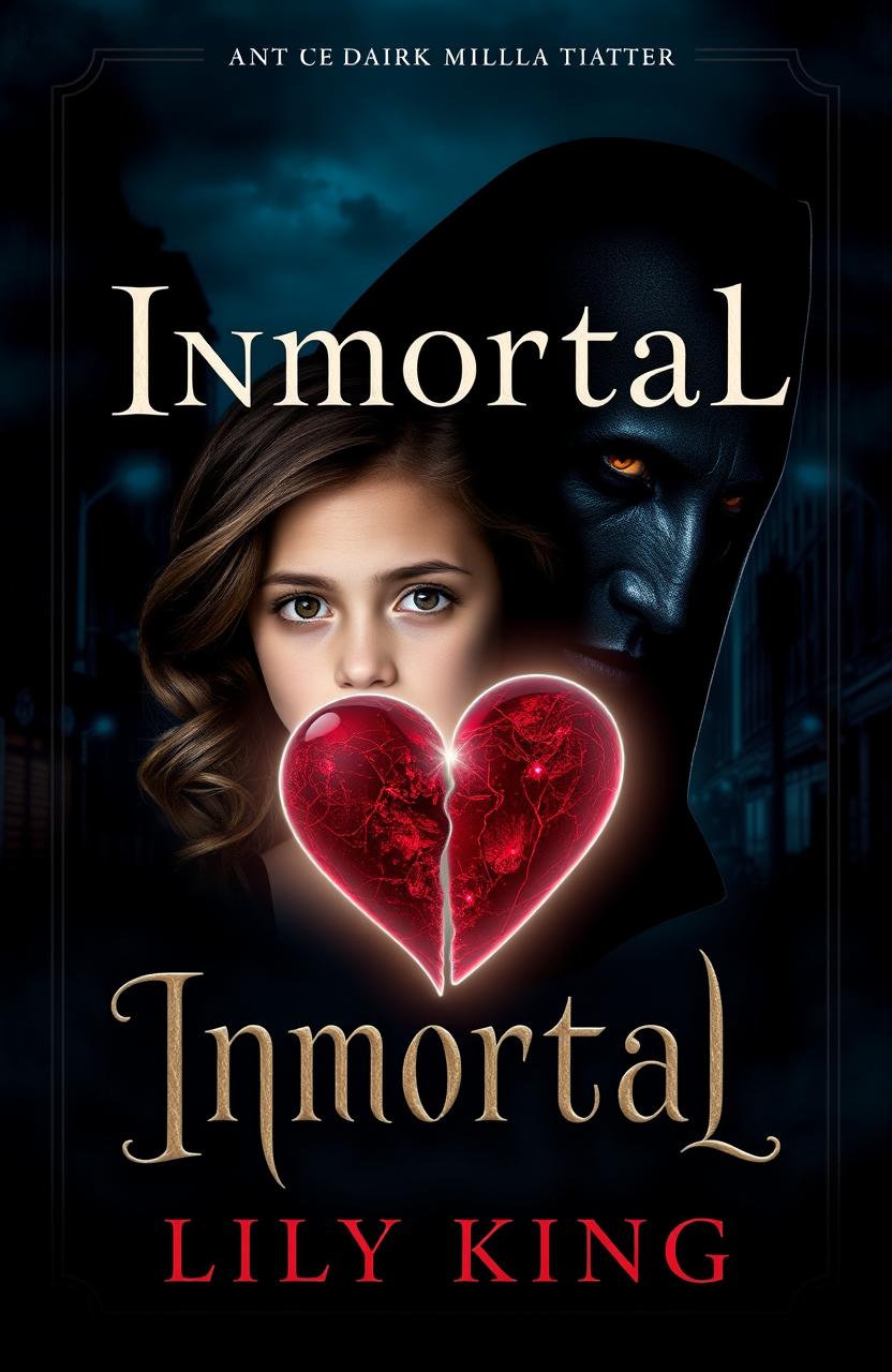 A dark fantasy book cover featuring the title "Inmortal" and author "Lily King"