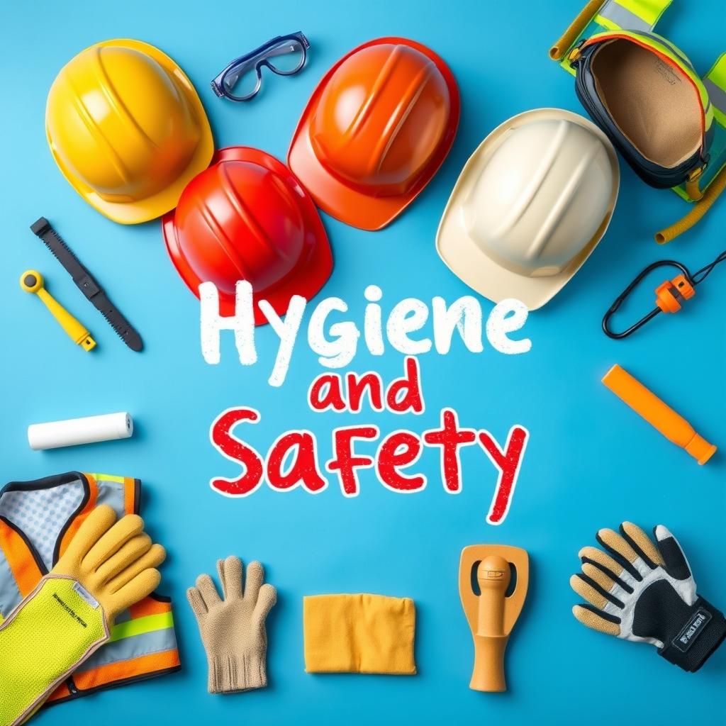 A handmade style cover for a course titled 'Hygiene and Safety' featuring a blue background