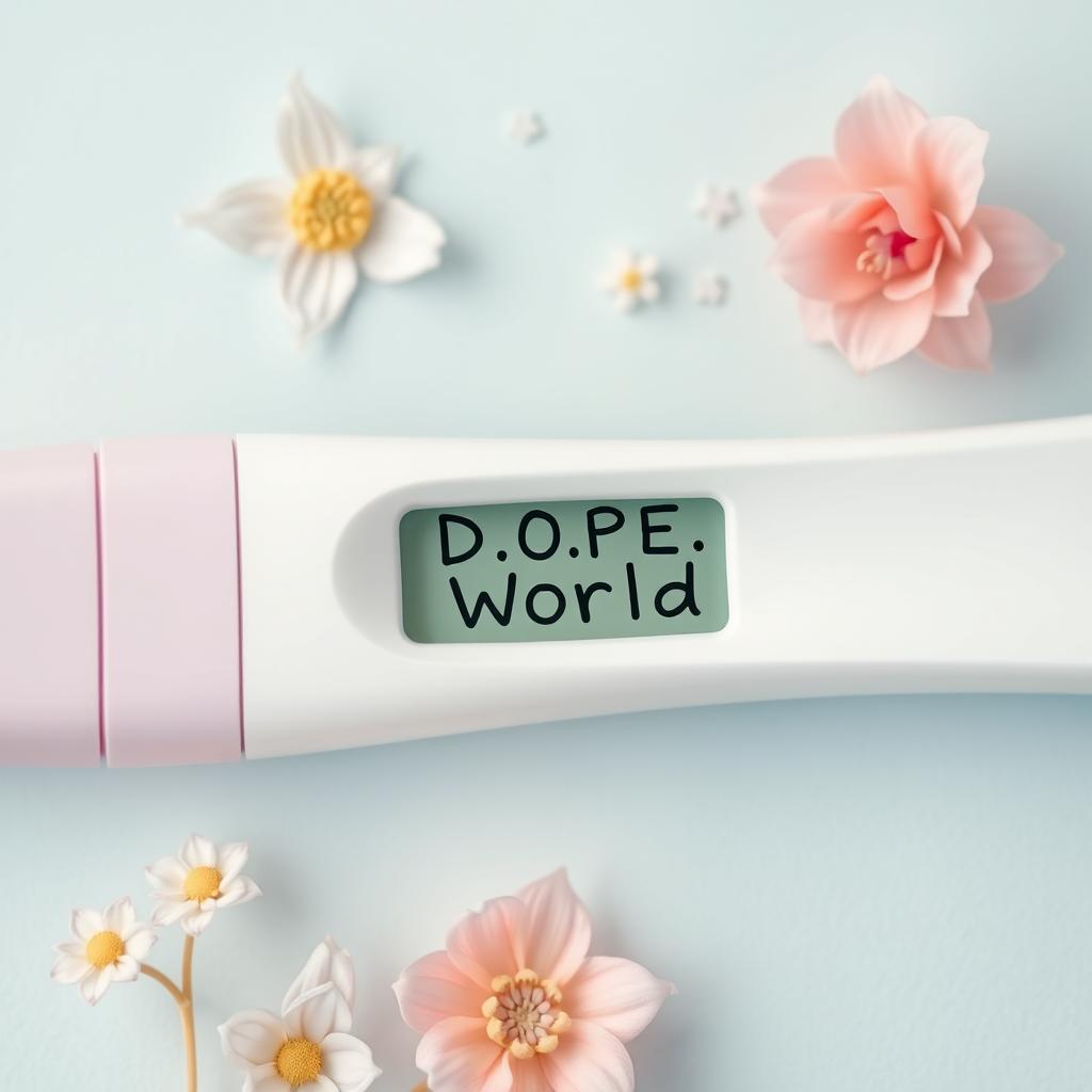 A close-up shot of a digital pregnancy test displaying the results reading 'D