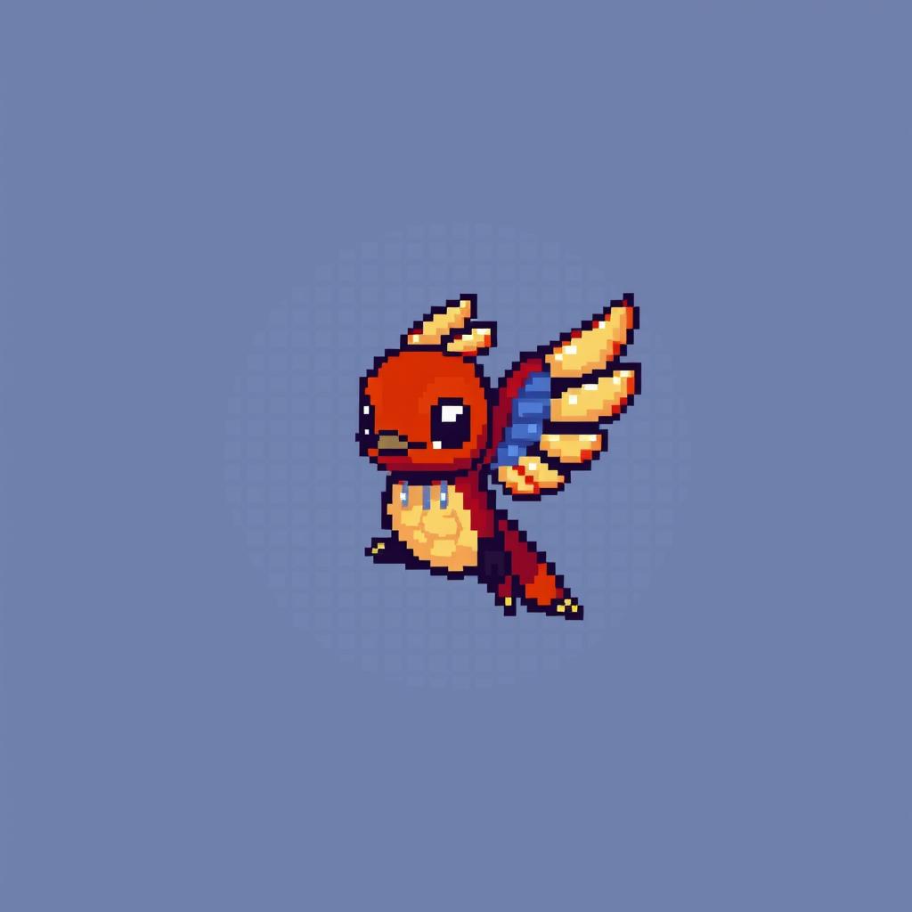 A captivating pixel art piece featuring a subject that is precisely made up of 31 by 40 pixels