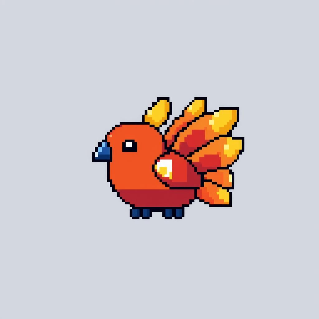 A unique pixel art design featuring a subject created with exactly 31 by 40 pixels, showcasing the charm and detail inherent in pixelated artwork