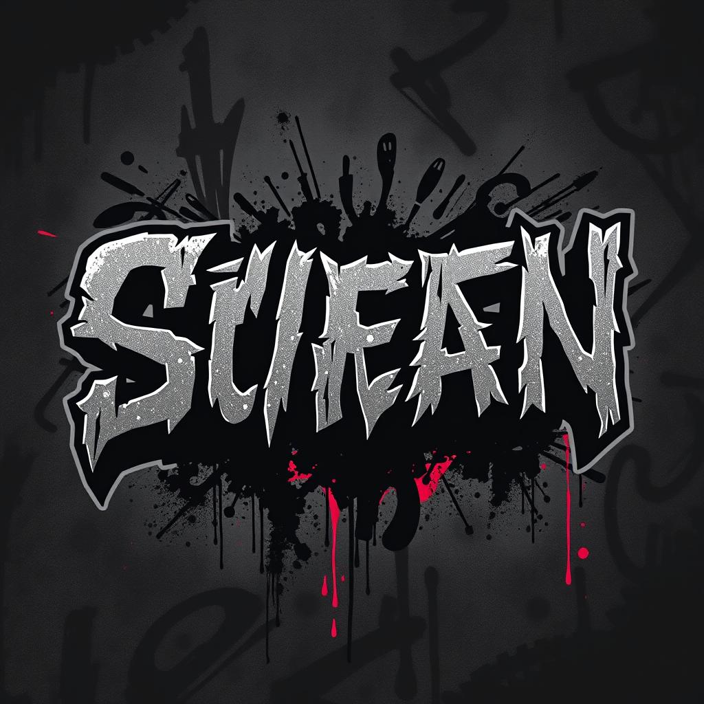 An edgy design featuring bold, stylized text that exudes a sense of rebellion and toughness