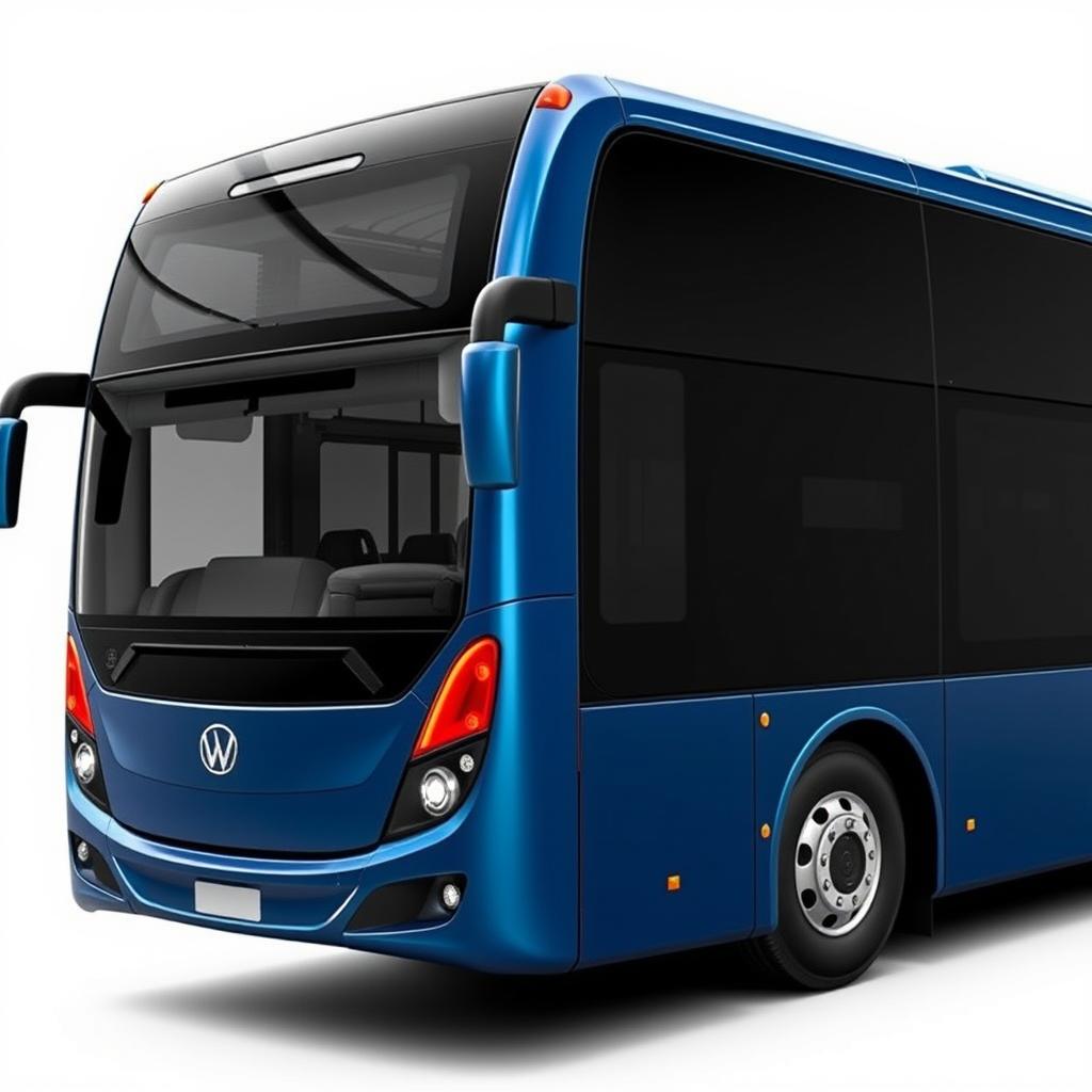 A modern interprovincial bus viewed from the right side, featuring a panoramic windshield and large dark windows