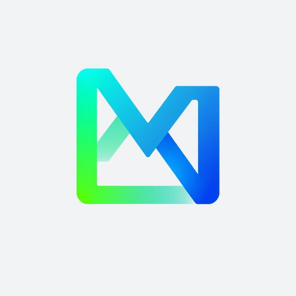 A sleek, modern logo design featuring a stylized letter 'M' intertwined with a geometric pattern