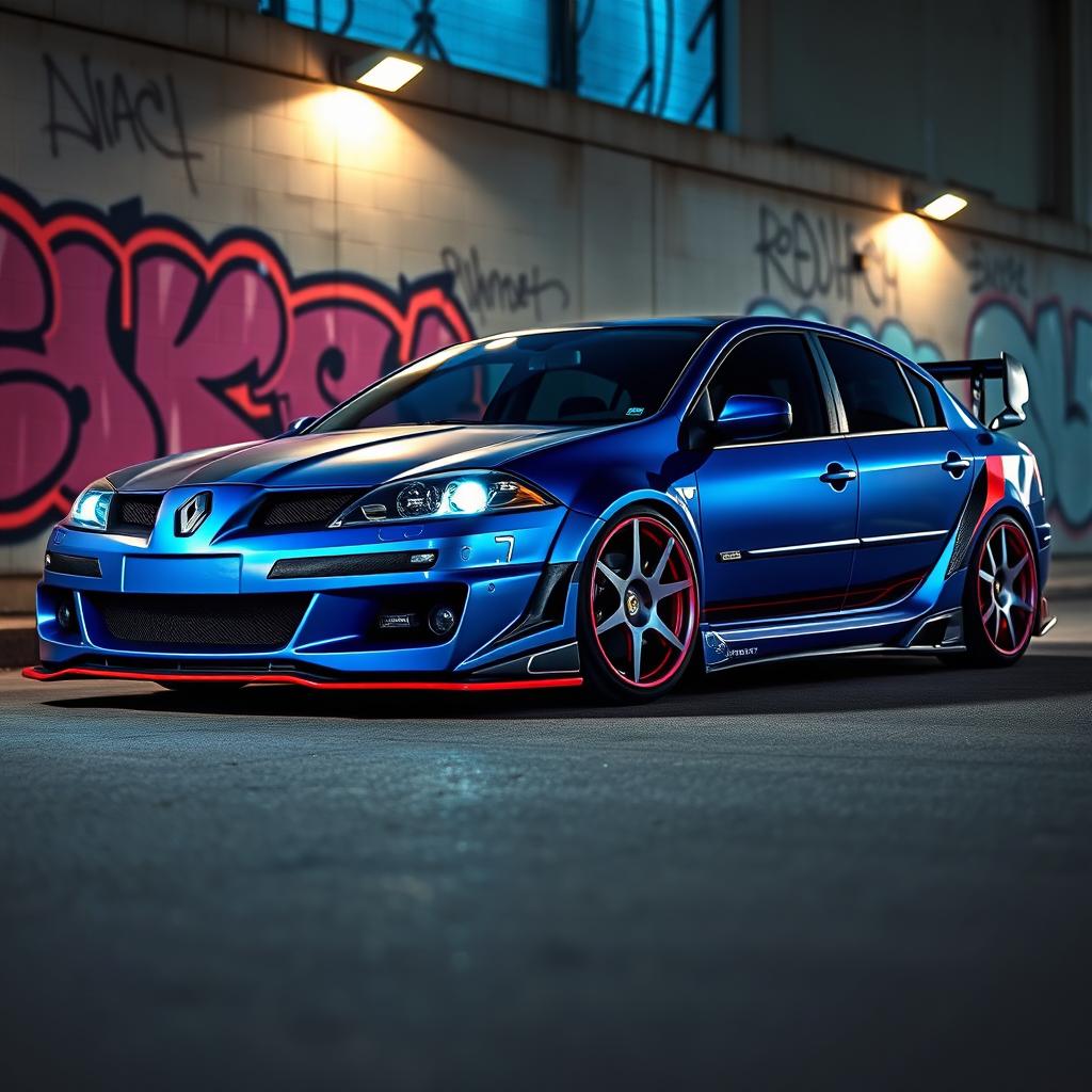 A modified Renault Laguna II from 2006, showcasing an eye-catching tuning kit