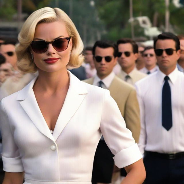 Margot Robbie in a scene from 'The Wolf of Wall Street' showcasing elegance and sophistication