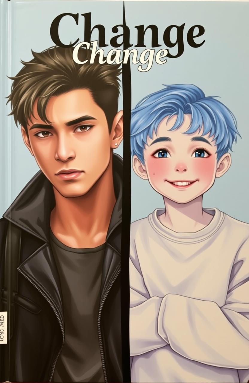 A captivating novel cover depicting a split image of a young man