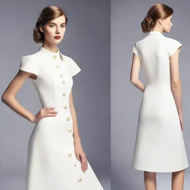 The fashion designer paid attention to the angular distance between the buttons on the dress, ensuring they were evenly spaced and visually appealing.
