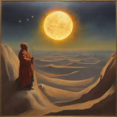 The artist skillfully depicted the angular distance between the sun and the moon, creating a breathtaking and captivating painting.