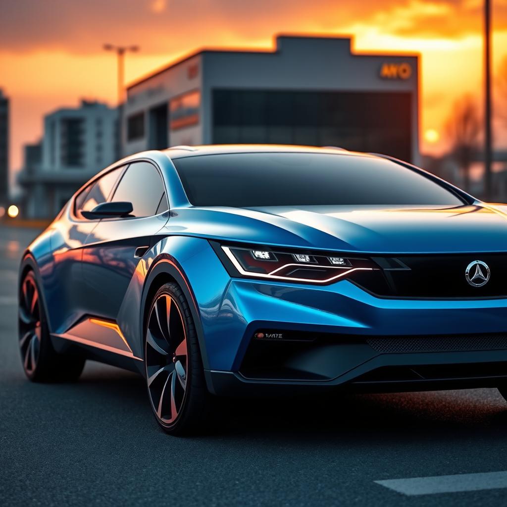 A futuristic redesign of the FSO Polonez, emphasizing sleek lines and modern aesthetics