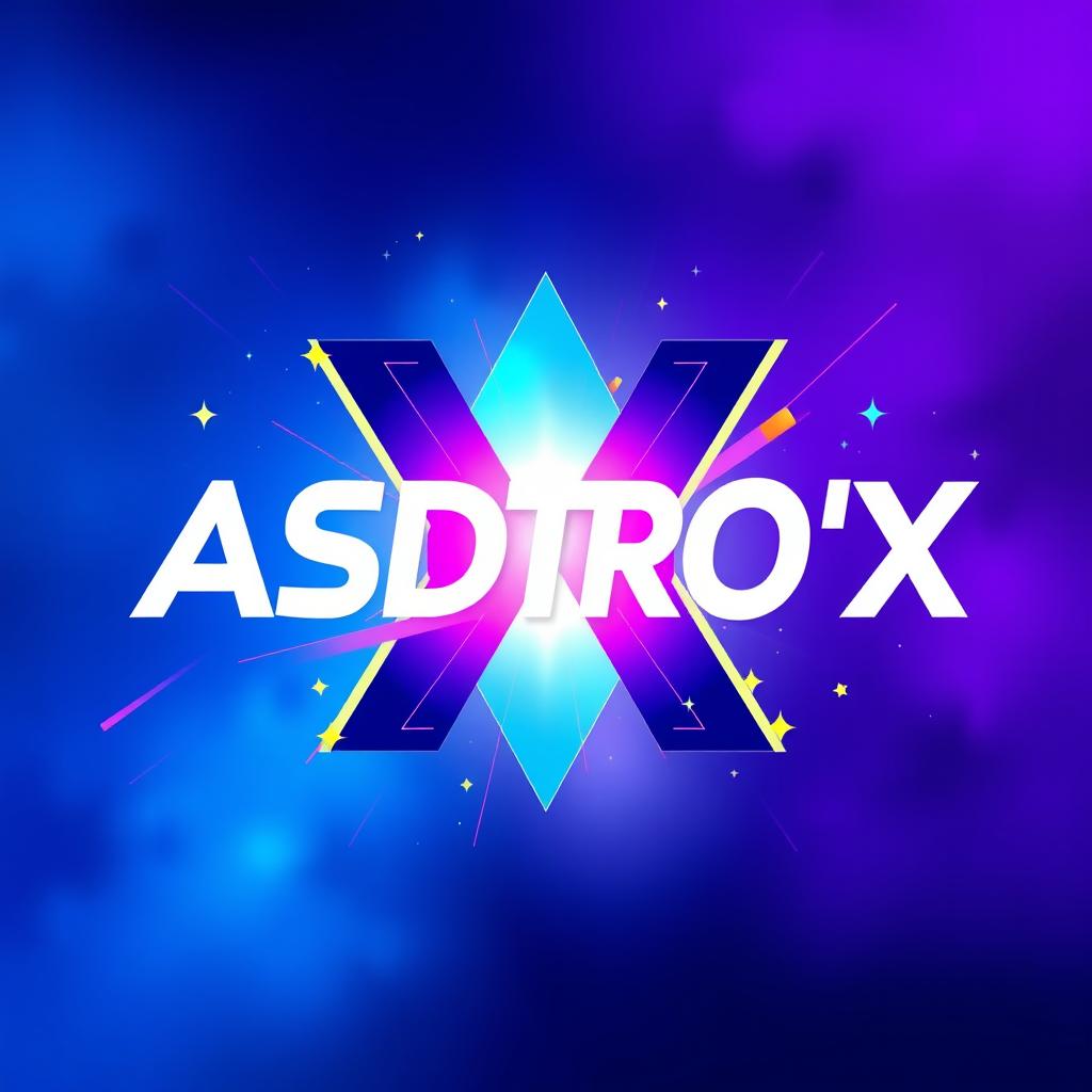 A vibrant and eye-catching YouTube background featuring the text 'ASDTRO'x' prominently displayed in the center