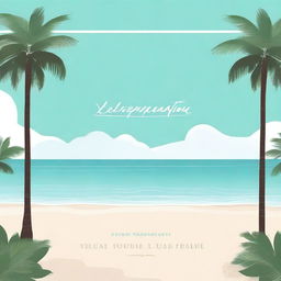 A high-quality digital art piece depicting a minimalist cover for a 'Workation Resort'