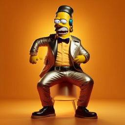 Homer Simpson comically dressed in a stylish Trapstar outfit