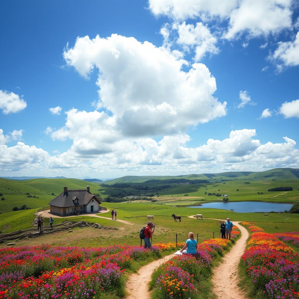 A picturesque rural landscape showcasing the beauty of rural tourism