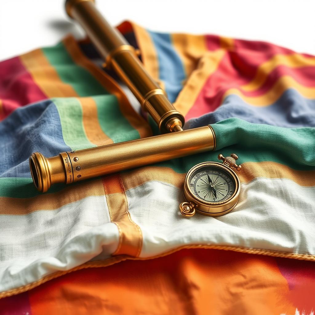An artistic depiction of a vibrant linen garment inspired by the colorful coat of many colors worn by Joseph, featuring a harmonious blend of different hues intricately woven together with shimmering golden threads to symbolize status