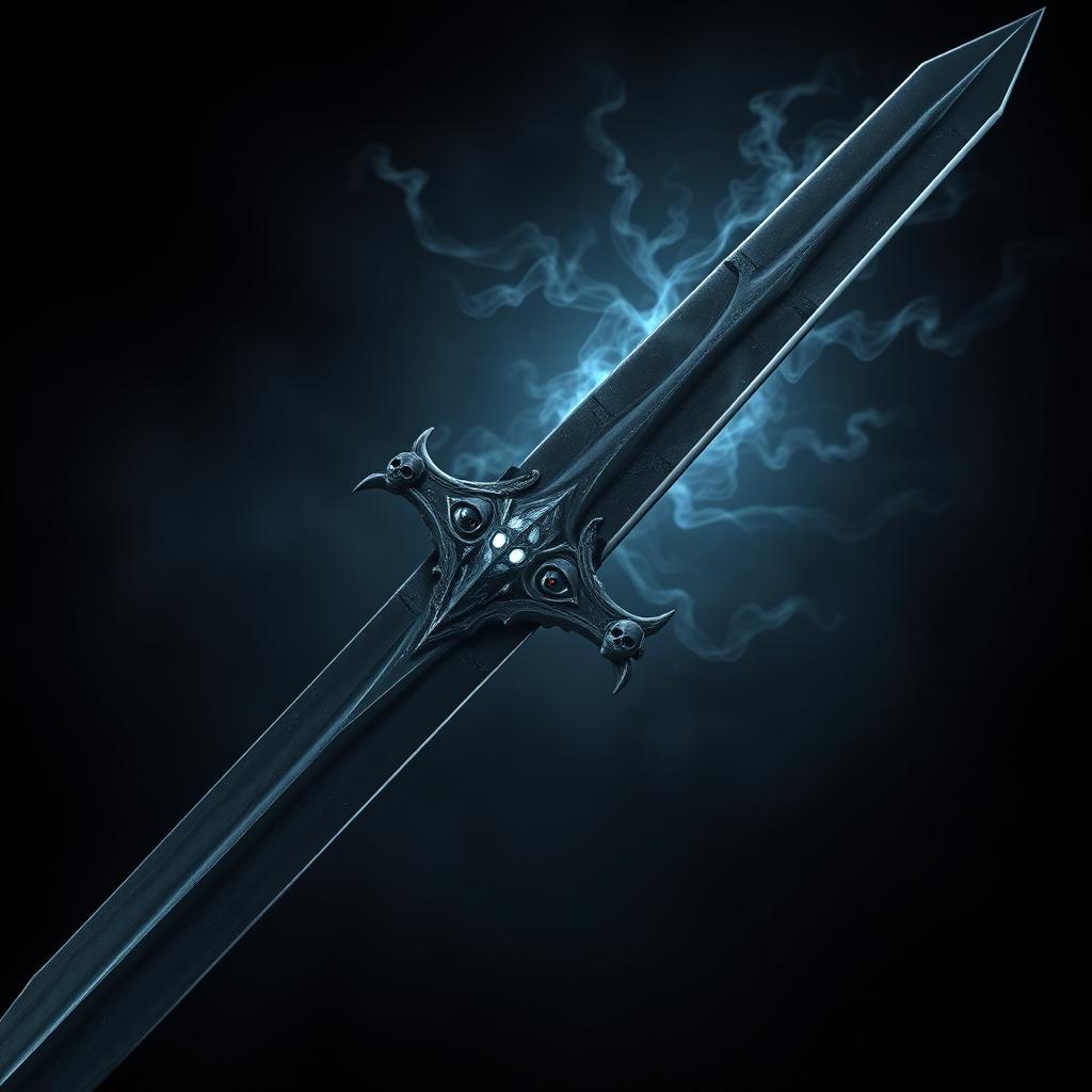 A massive two-handed greatsword with a blade forged from dark steel, embedded with glowing demonic eyes that seem to move and observe