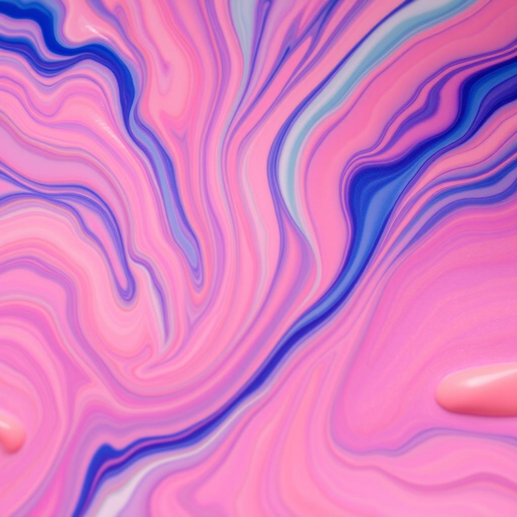 An ultra-realistic close-up view focusing on the satisfying action of paint mixing, showcasing thick, creamy colors blending seamlessly together