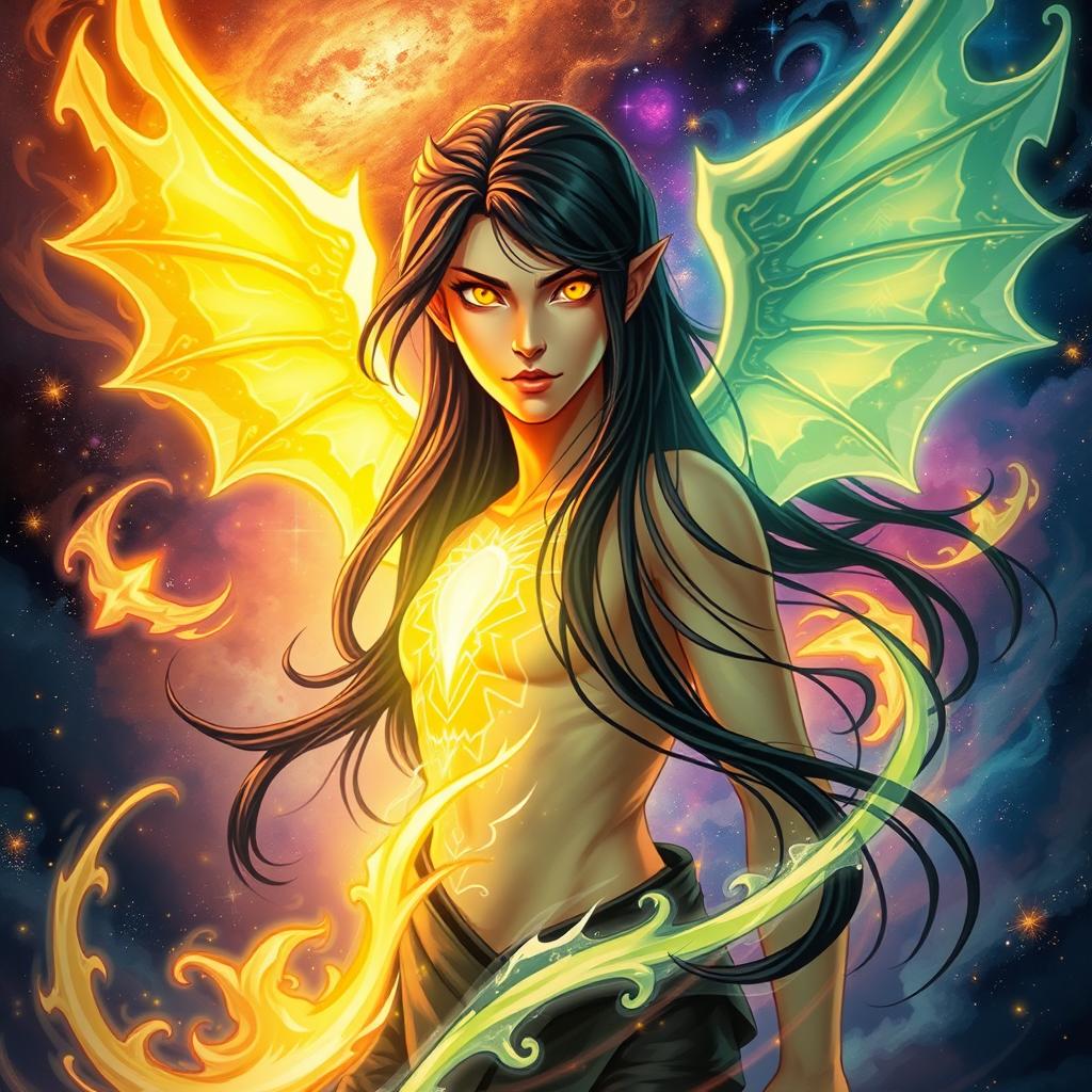 A powerful 30th level psionic character with the ability to transform into an astral dragon