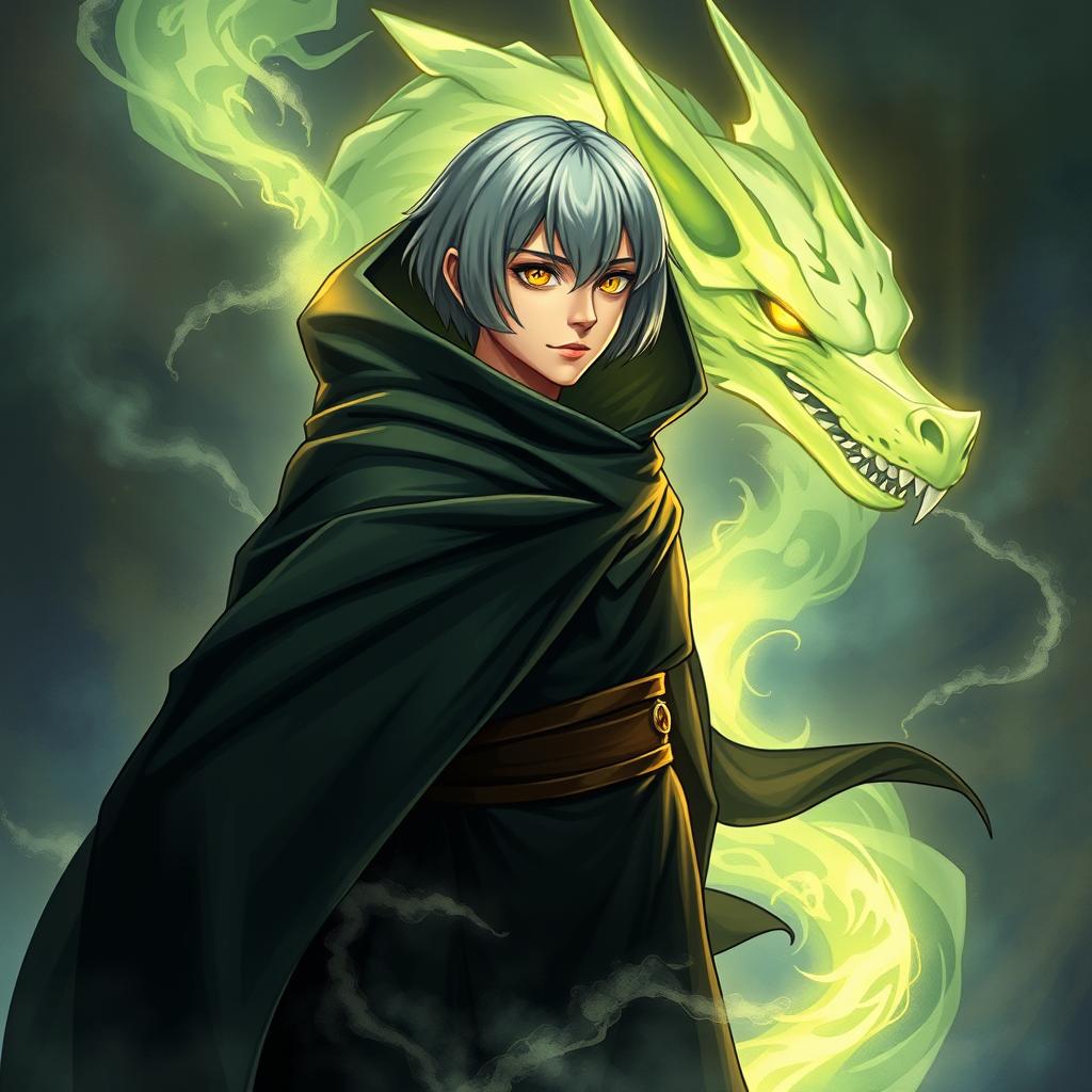 A male psionic character from a fantasy realm, based on the Elon race from D&D, depicting a powerful 30th level psionic master