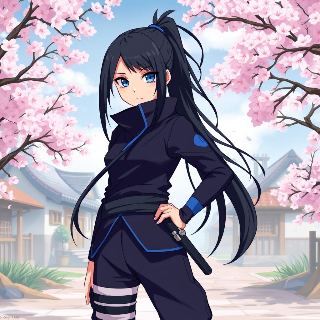 An original character concept for Obito Uchiha's sister, portrayed as a strong and skilled ninja