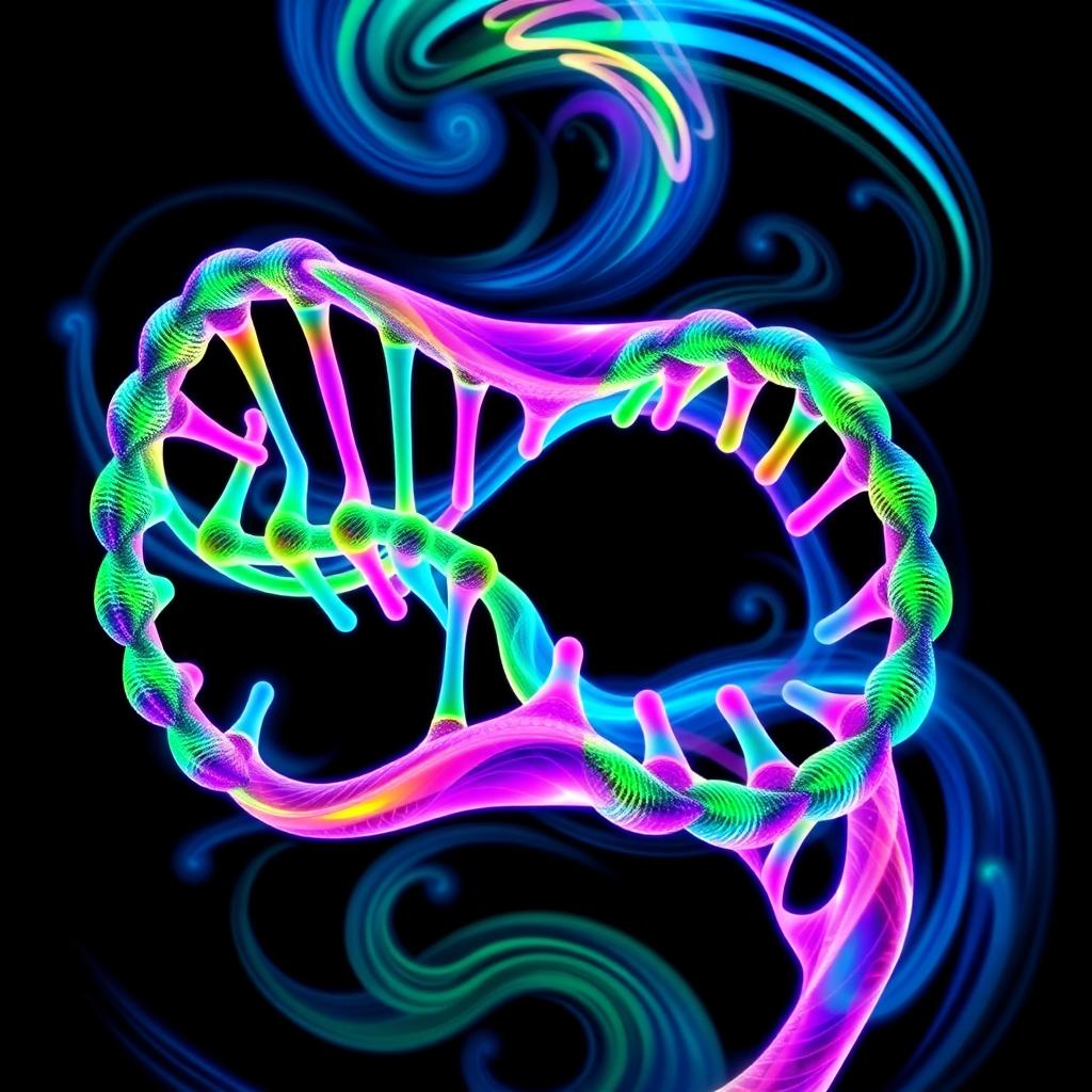 Psychedelic DNA Art: A Vibrant Kaleidoscope of Life