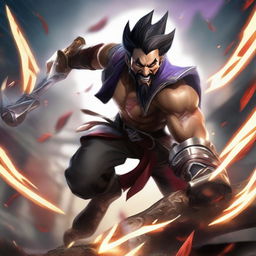 Draven, a well-known character from League of Legends, achieving a sensational Pentakill. His mighty axes flash brilliantly with each final blow against his competitors.